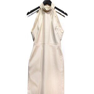 Gucci Pearl White Stretch Cotton Sleeveless Dress